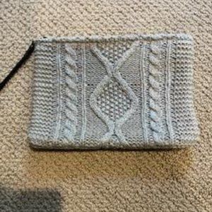 Light Gray Sweater Clutch Bag